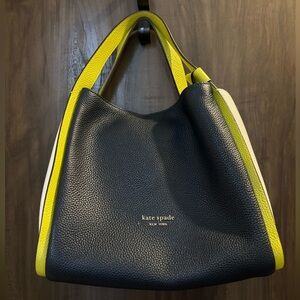 Kate Spade Purse. Navy blue, green, and white